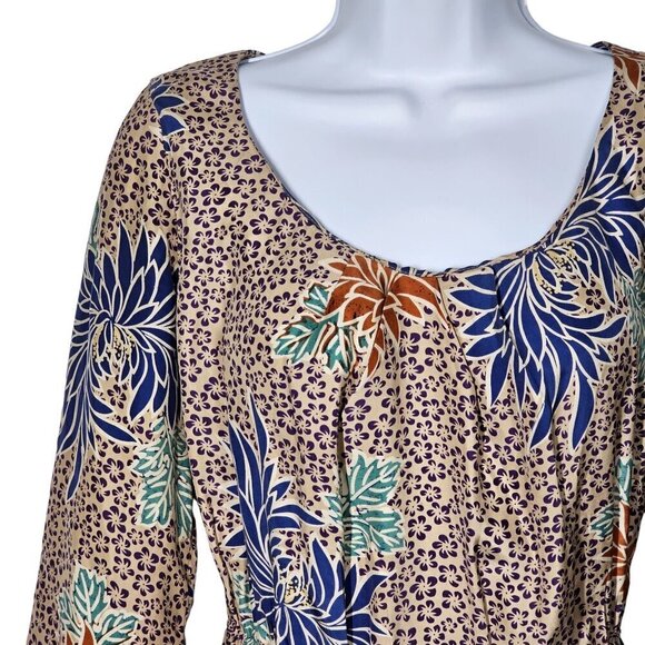 Anthropologie Corey Lynn Calter Silk Floral Dress Pockets 3/4 Sleeve Women's 0 - Picture 12 of 12